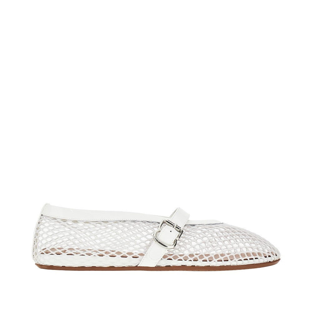 Fishnet ballerina flats