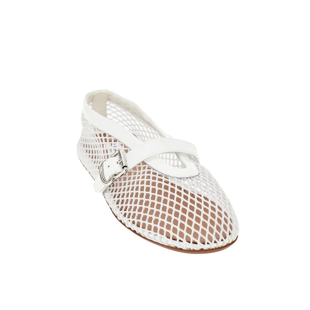 Fishnet ballerina flats