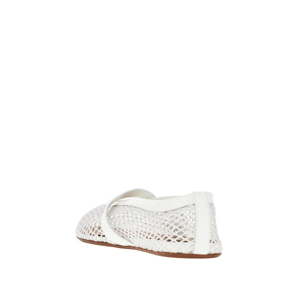 Fishnet ballerina flats