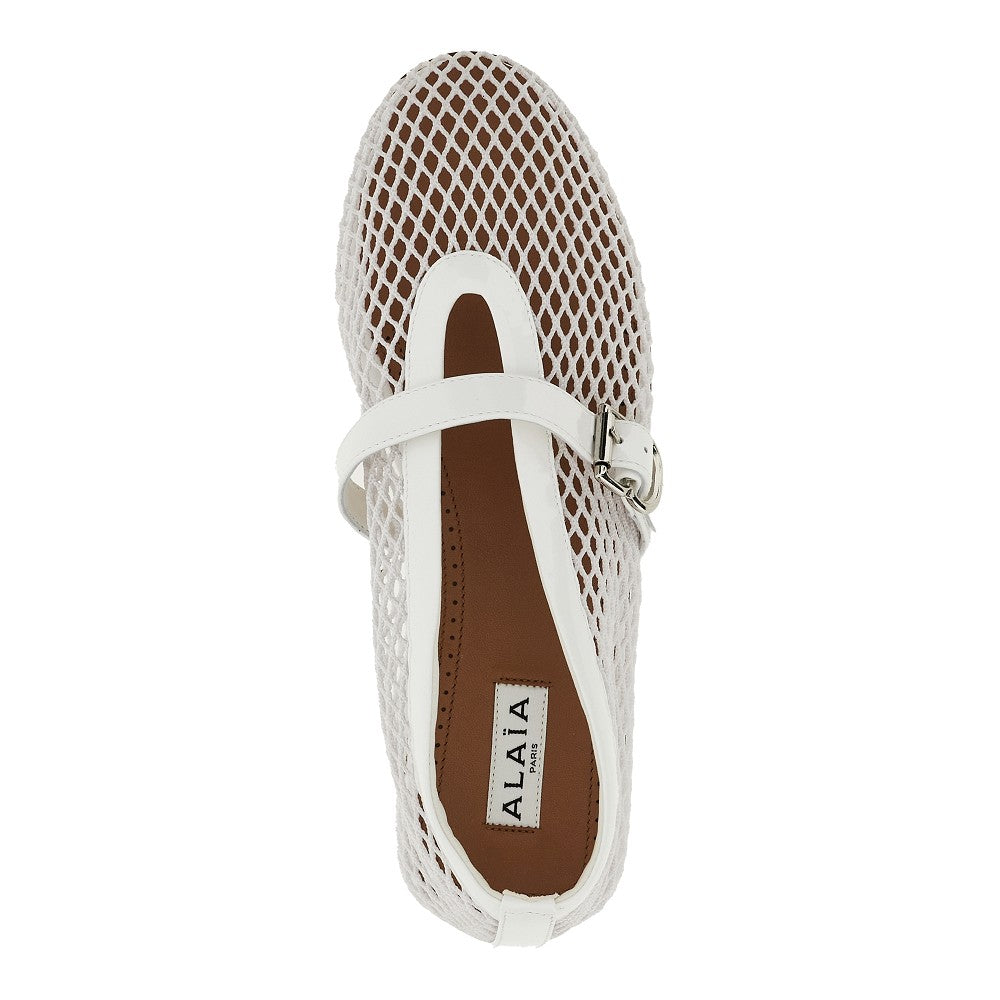 Fishnet ballerina flats