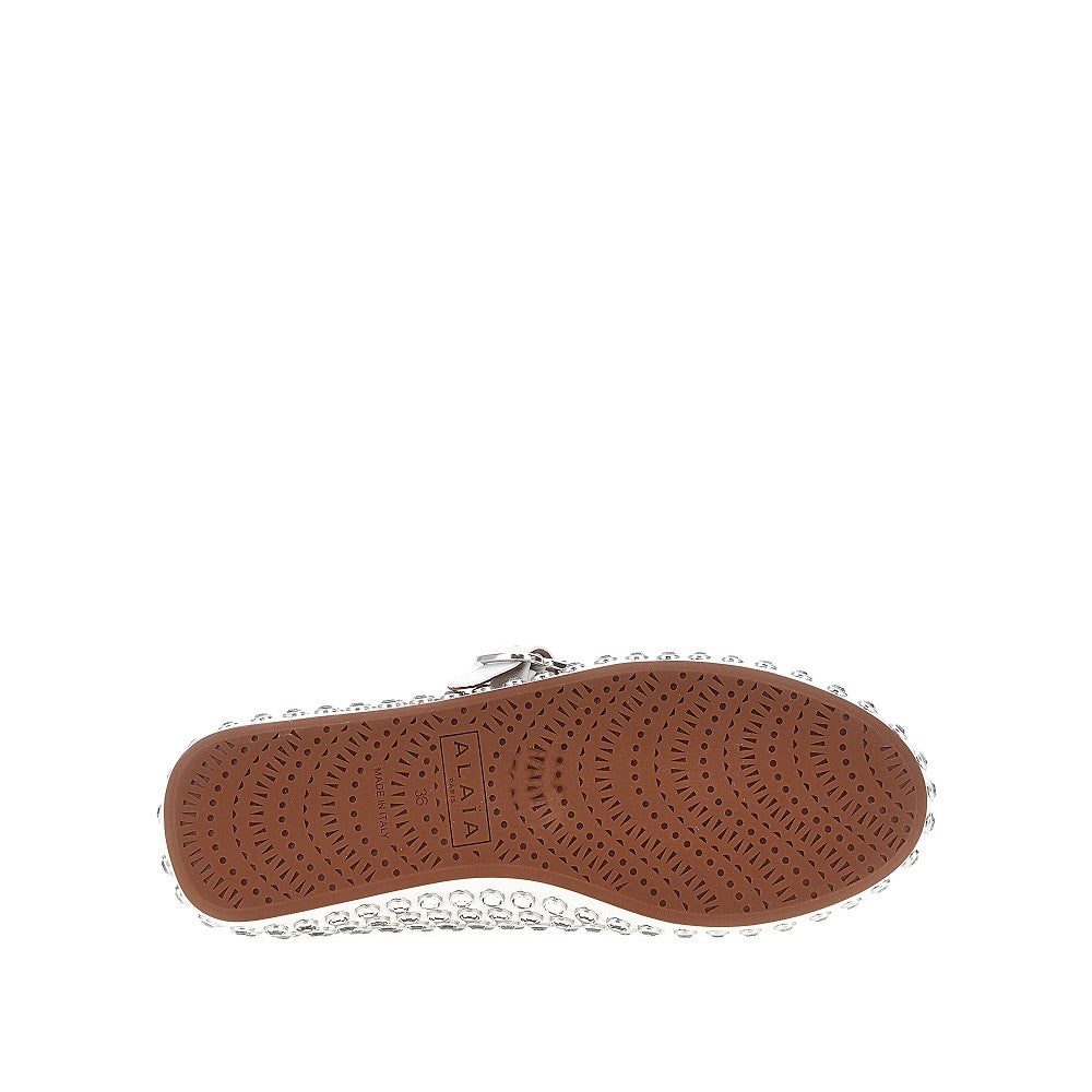 Ballerine in pelle con strass