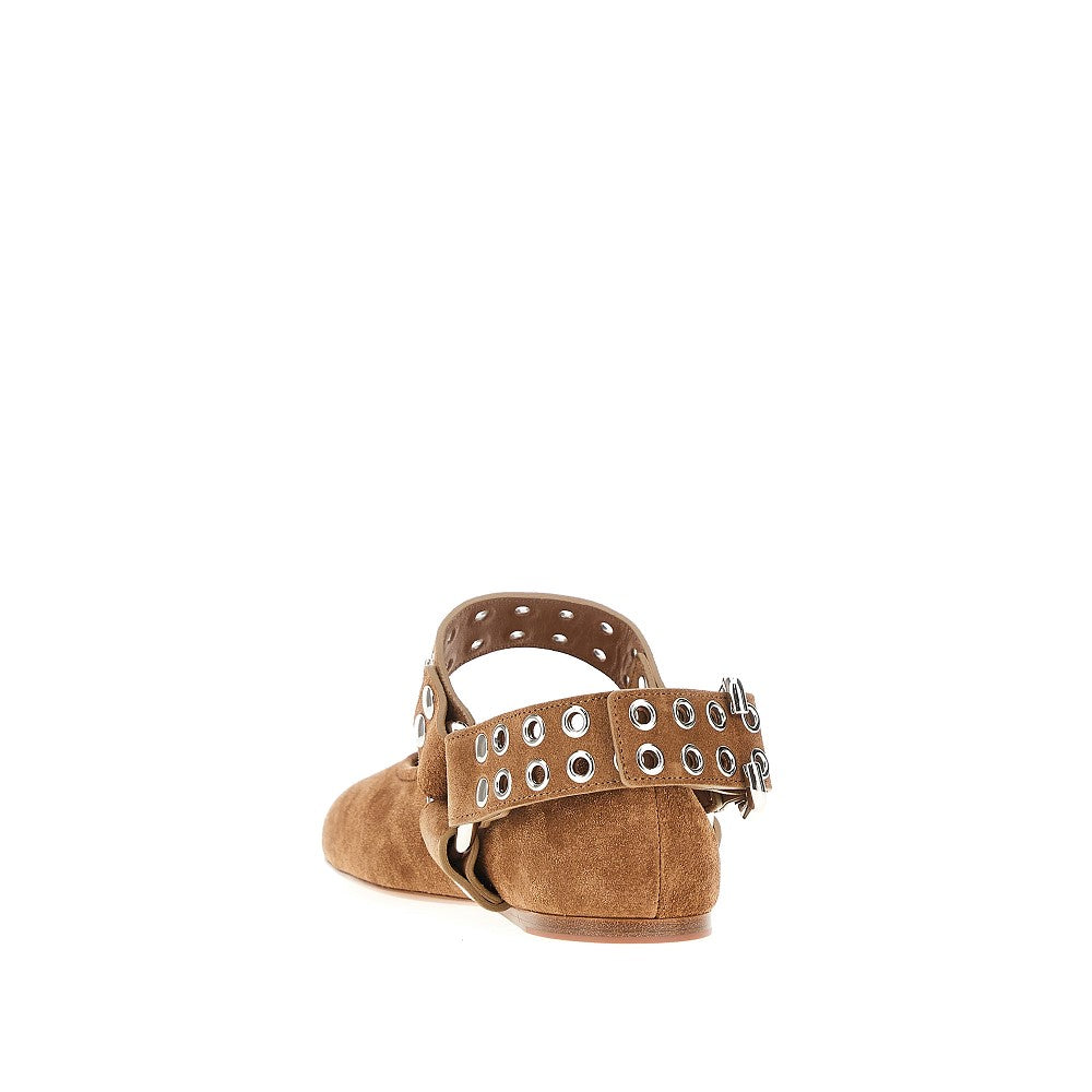 Ballerine 'Biker' in pelle scamosciata