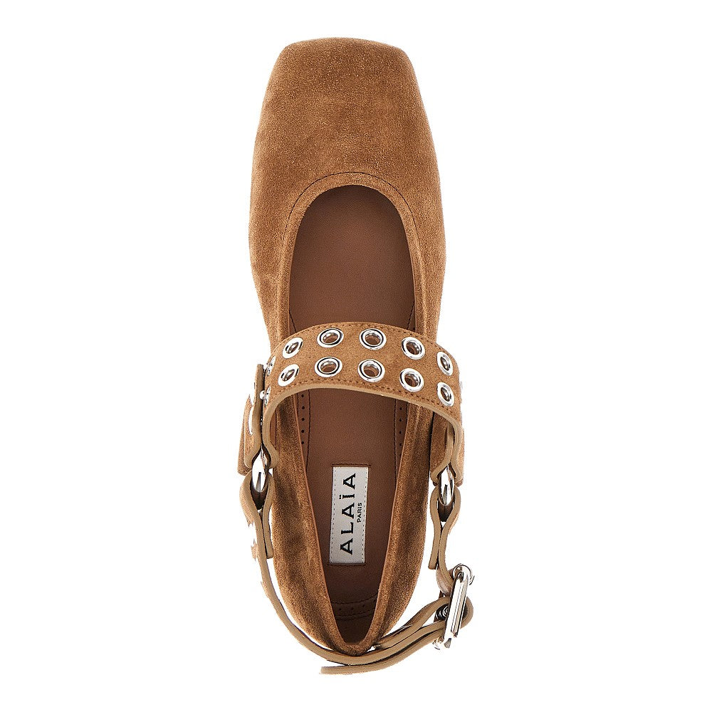 Ballerine 'Biker' in pelle scamosciata