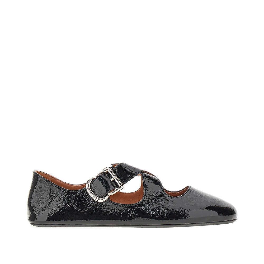 Naplack criss-cross ballerinas