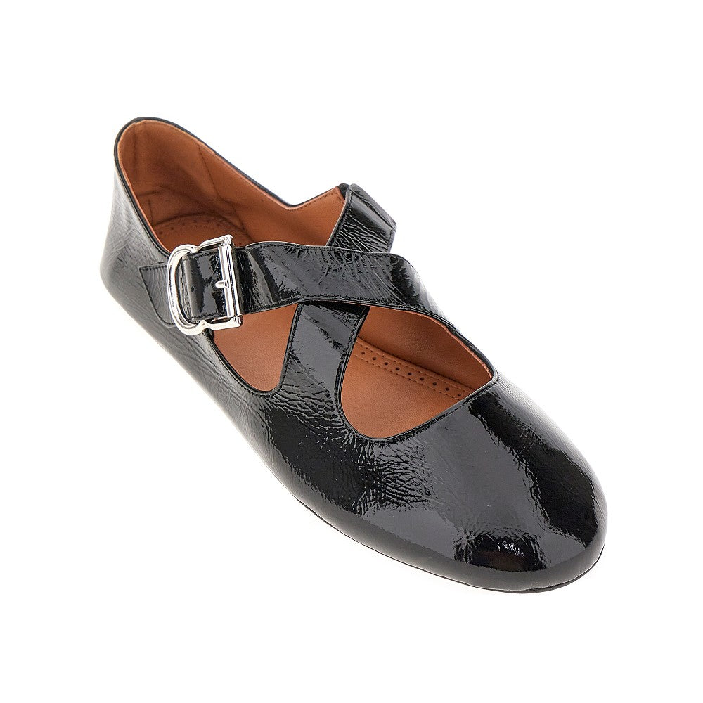 Naplack criss-cross ballerinas