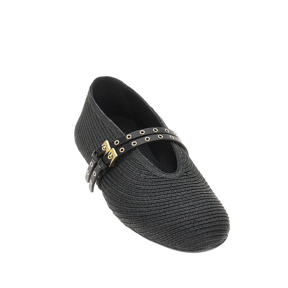 Ballerine flat in rafia di carta