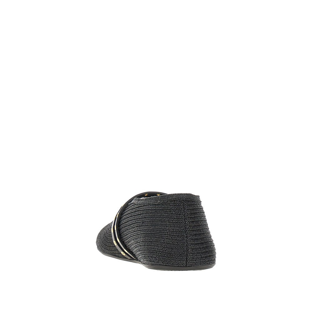 Ballerine flat in rafia di carta