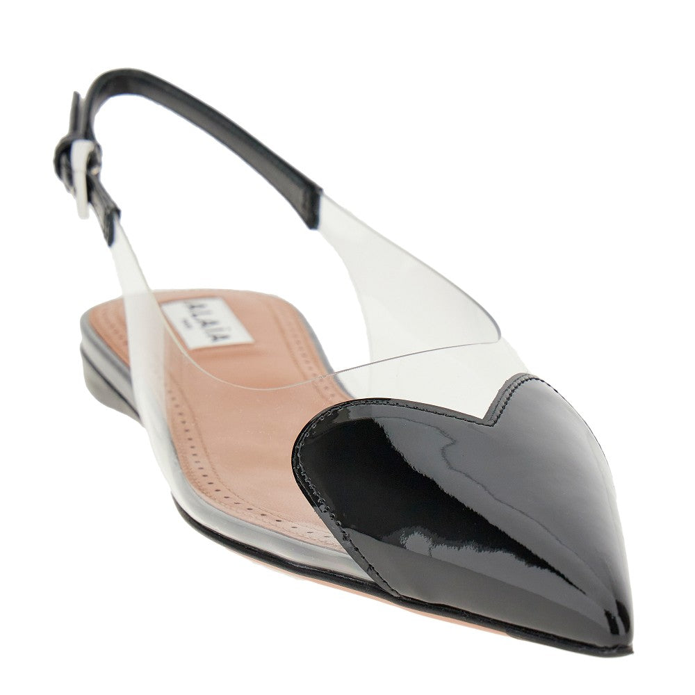 'Le Coeur' PVC and leather slingback