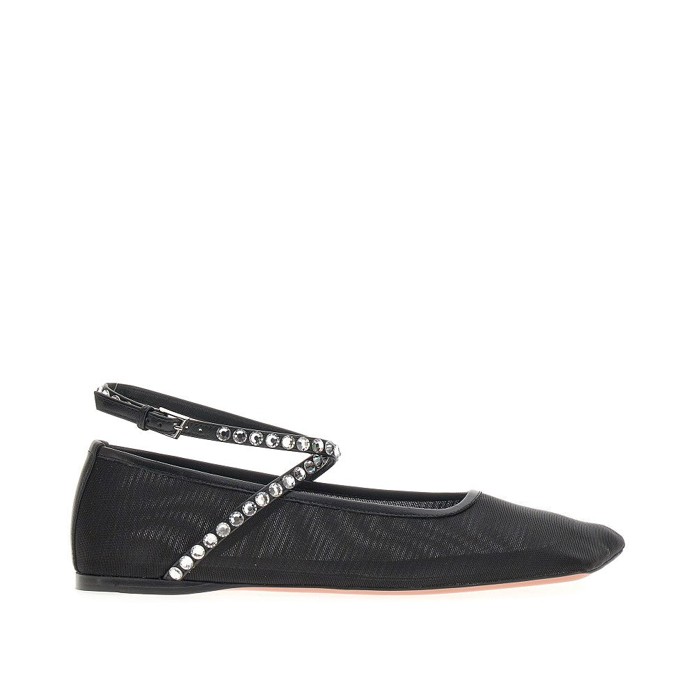 'Ane' mesh ballerinas with crystals