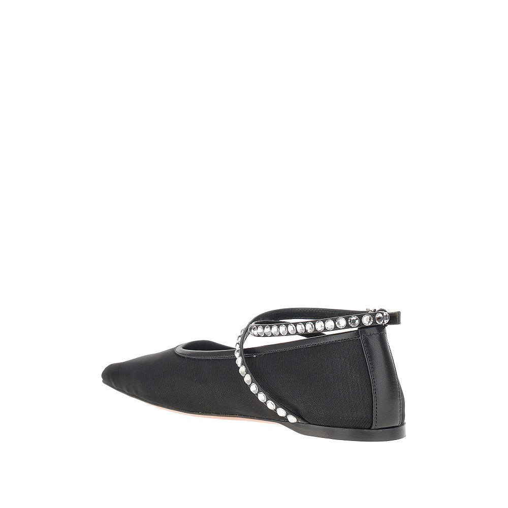 'Ane' mesh ballerinas with crystals
