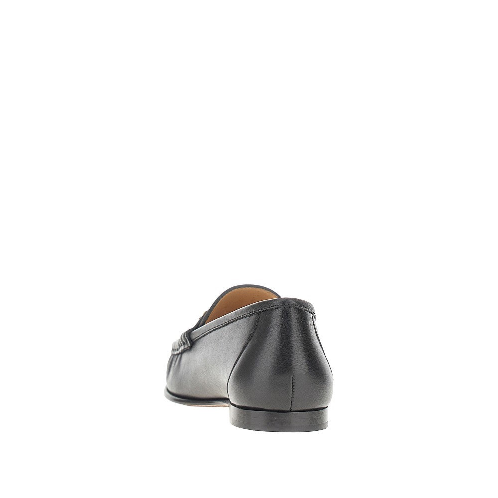 Leather loafers with logo