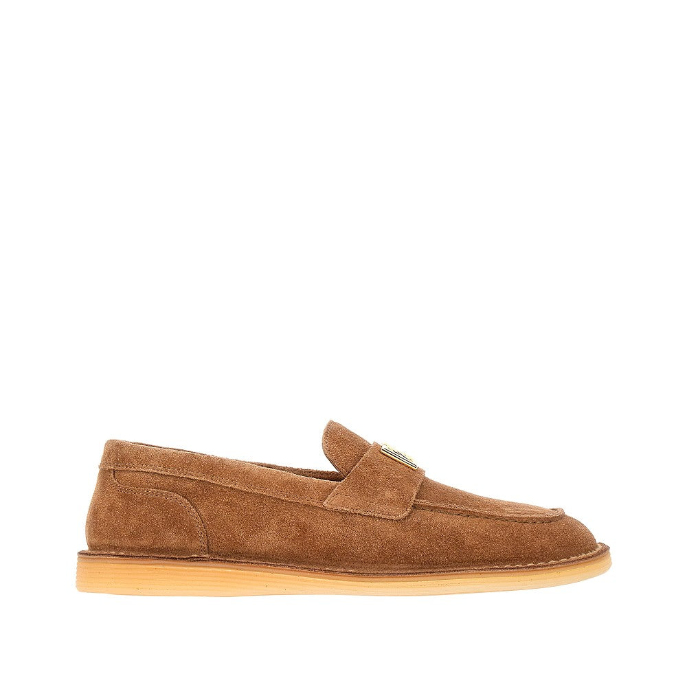 Suede leather loafers with DG logo