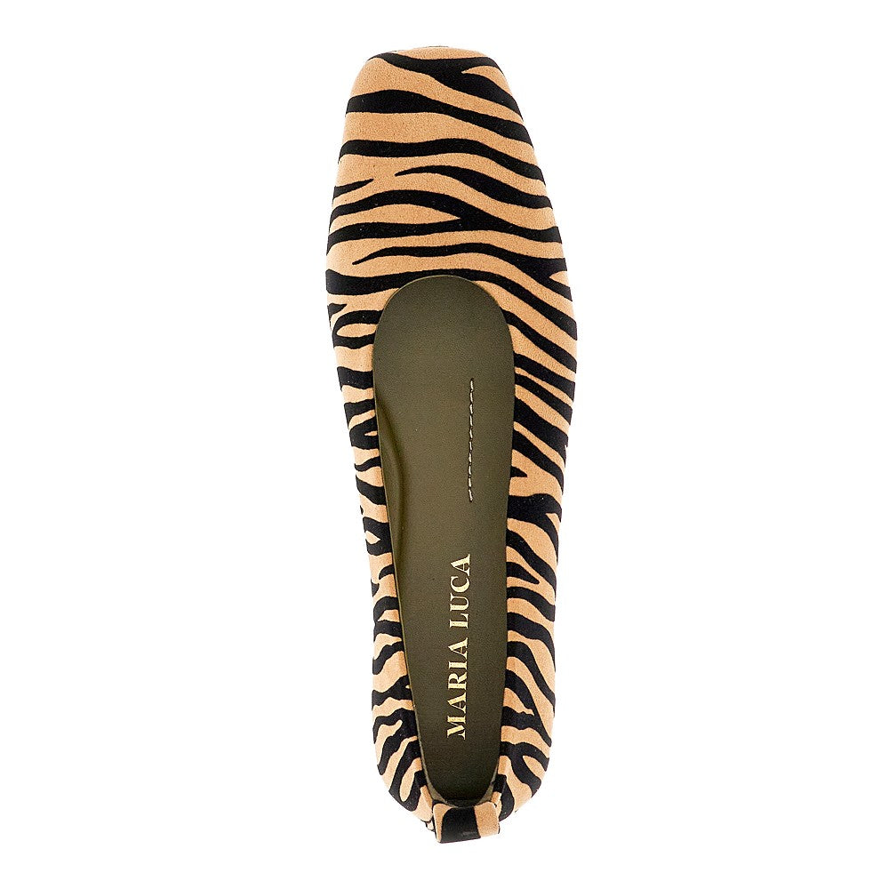 Ballerine 'Augusta' in suedette zebrato