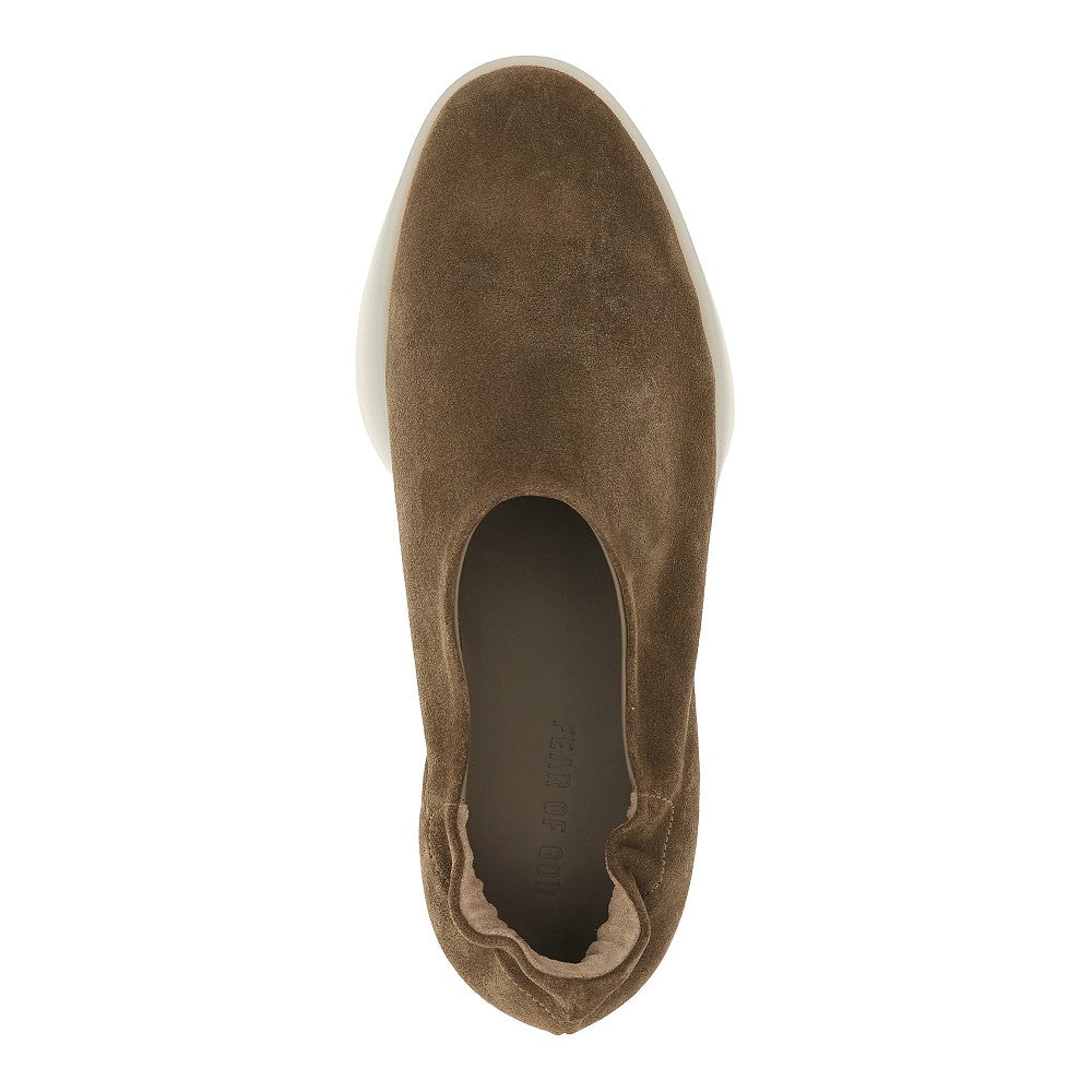 Suede leather slip-on sneakers