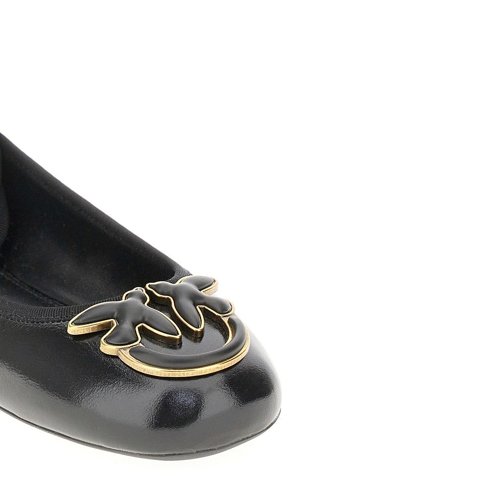 Nappa leather ballerinas with ribbons