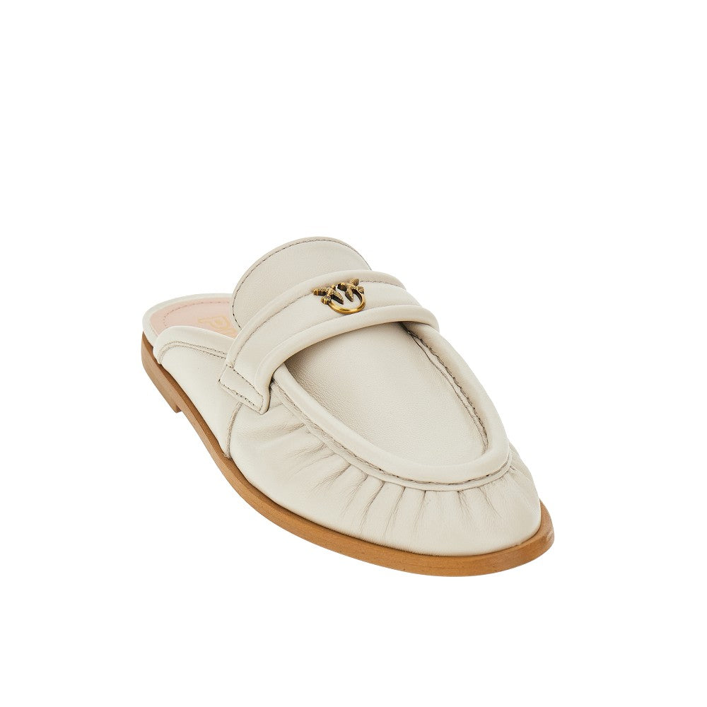 Nappa leather sabot with Love Birds detail