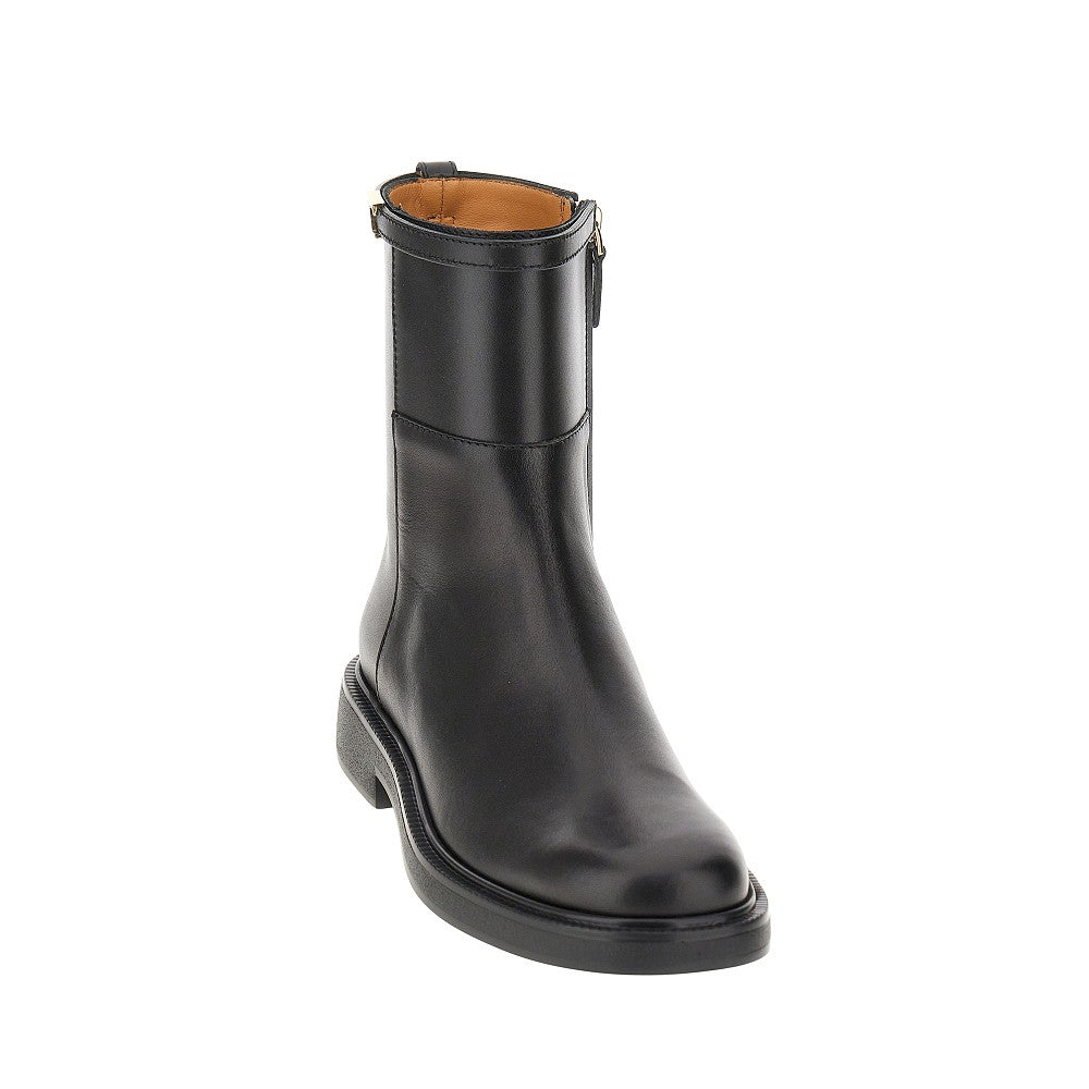 Leather ankle boots with T Timeless detail
