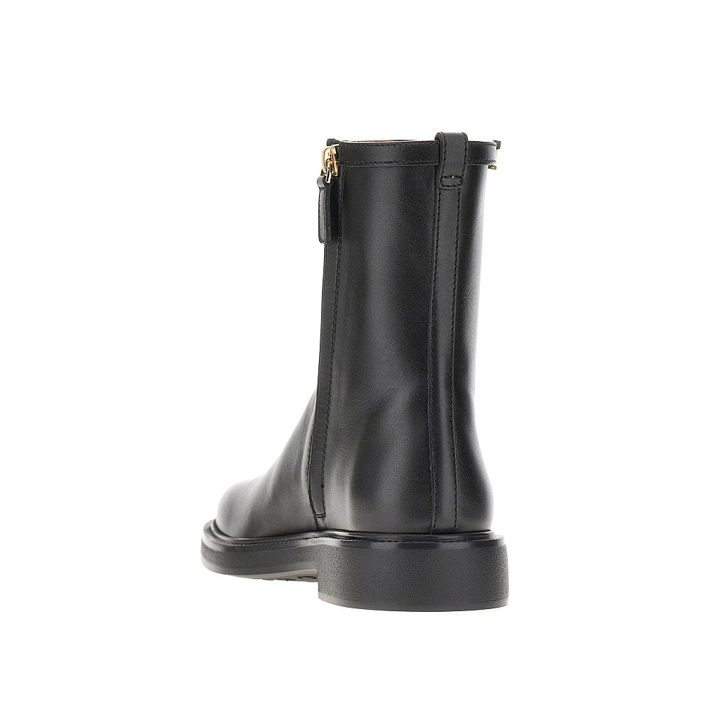 Leather ankle boots with T Timeless detail