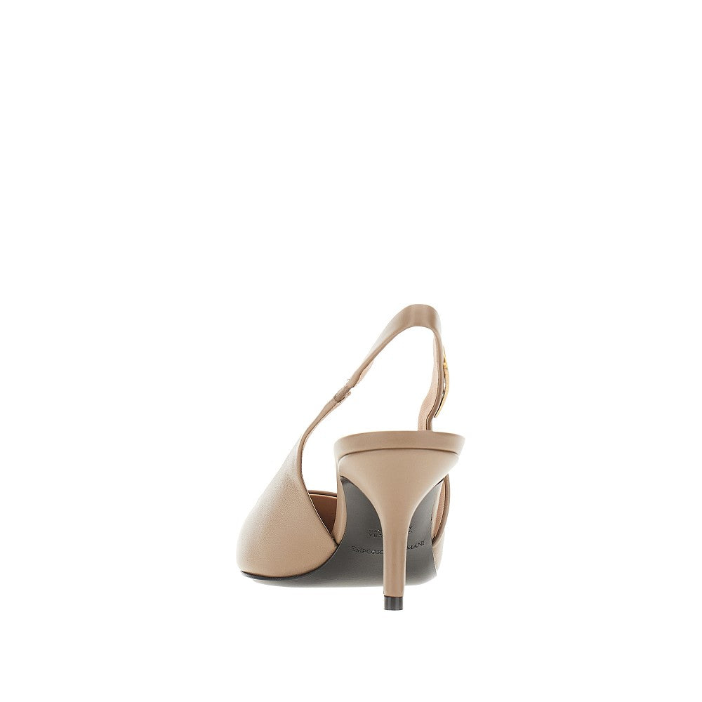 Nappa leather slingback pumps
