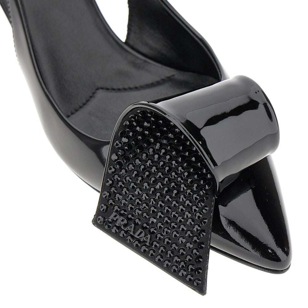 Décolleté slingback in vernice