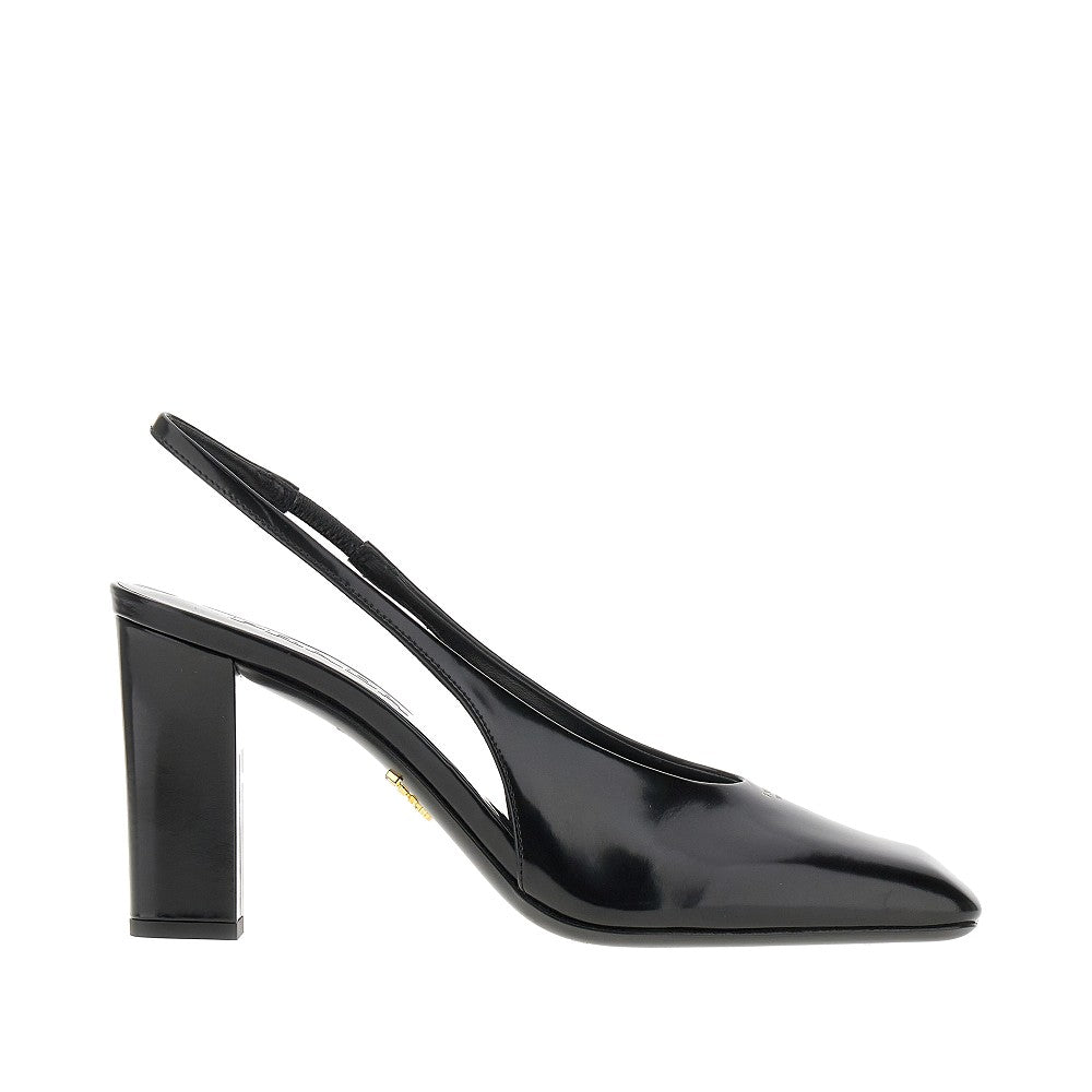 Spazzolato leather slingback pumps