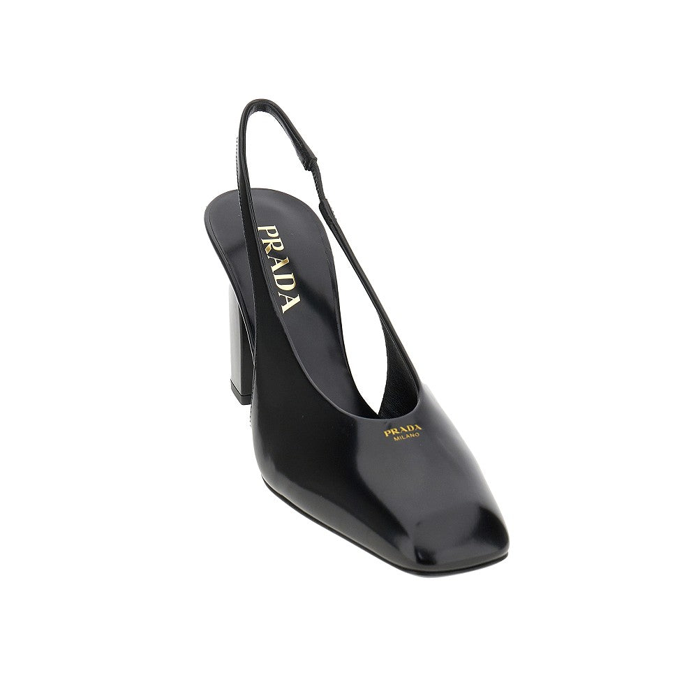 Spazzolato leather slingback pumps