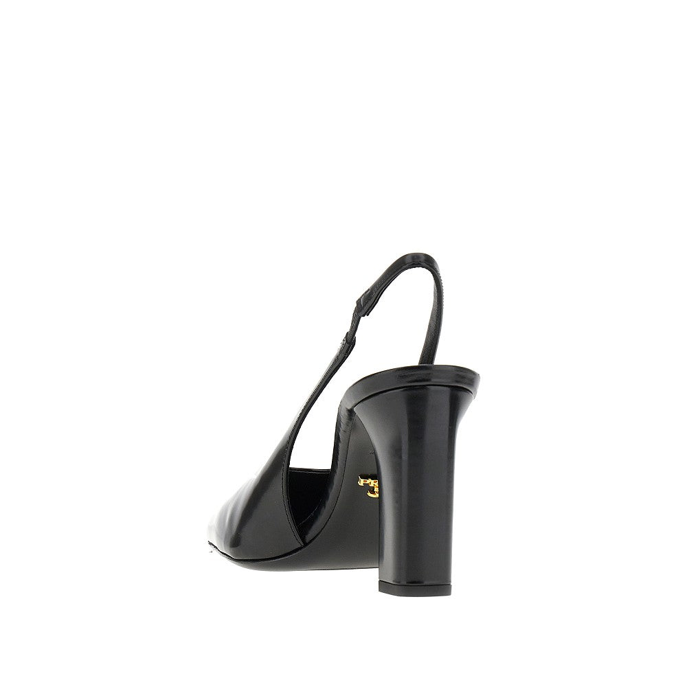 Spazzolato leather slingback pumps