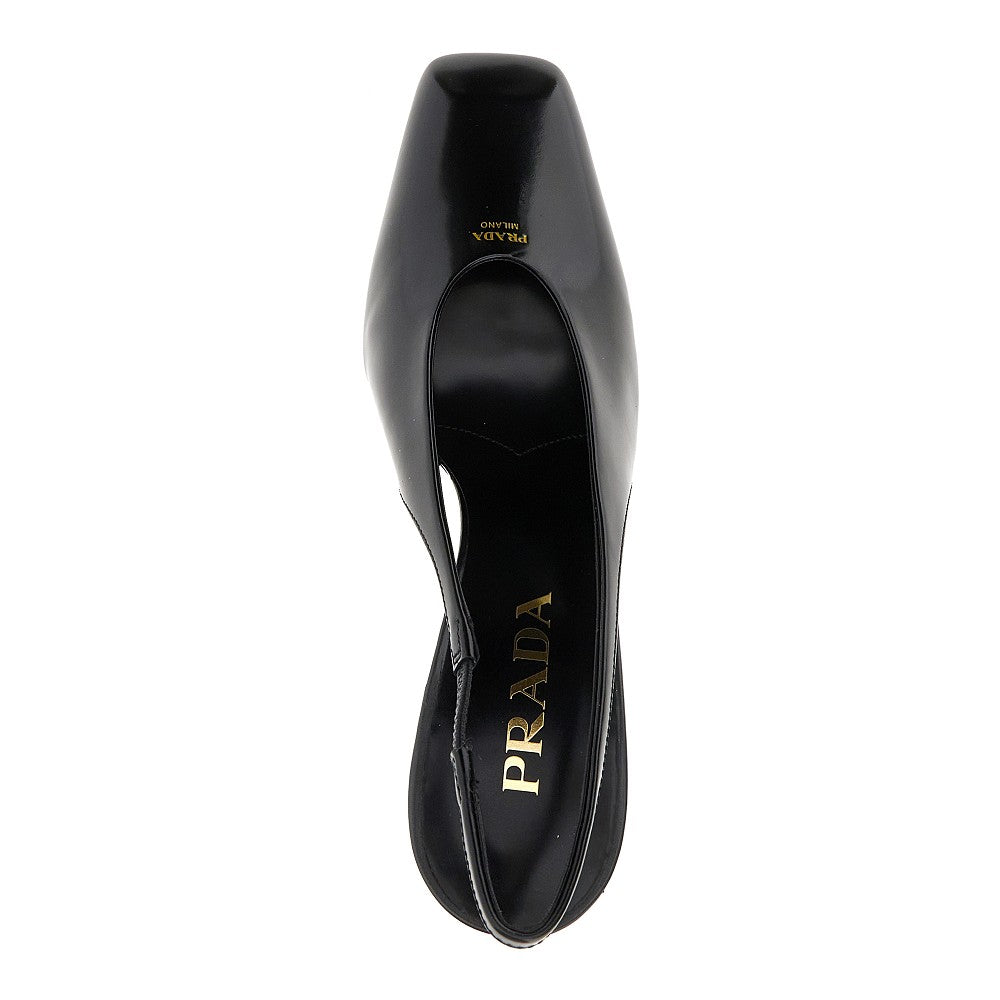 Spazzolato leather slingback pumps