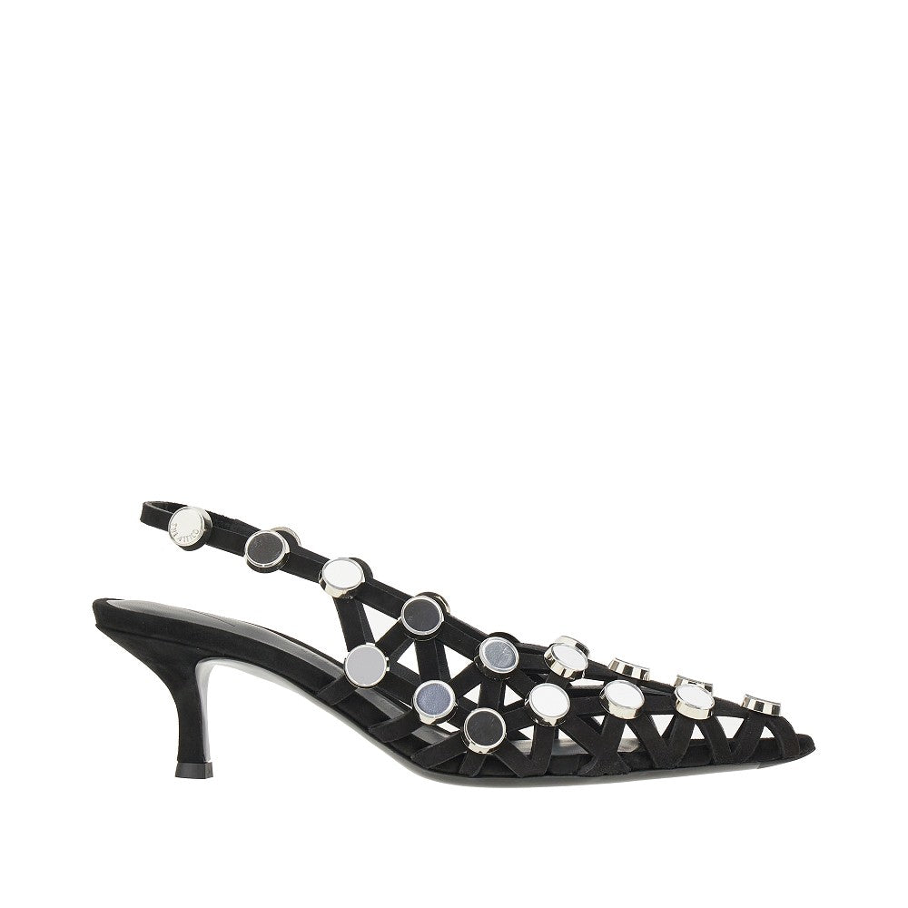 'Grid' slingback pumps