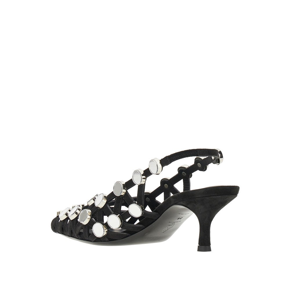 'Grid' slingback pumps