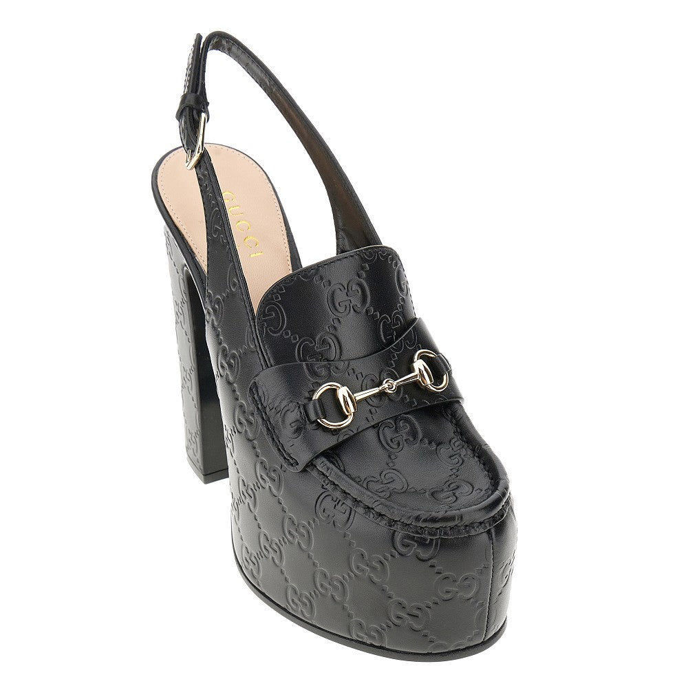 Mocassini slingback in pelle con plateau