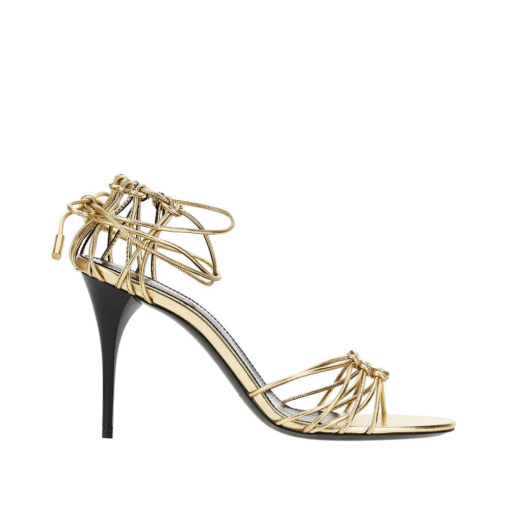 'Babylone' metallized leather sandals