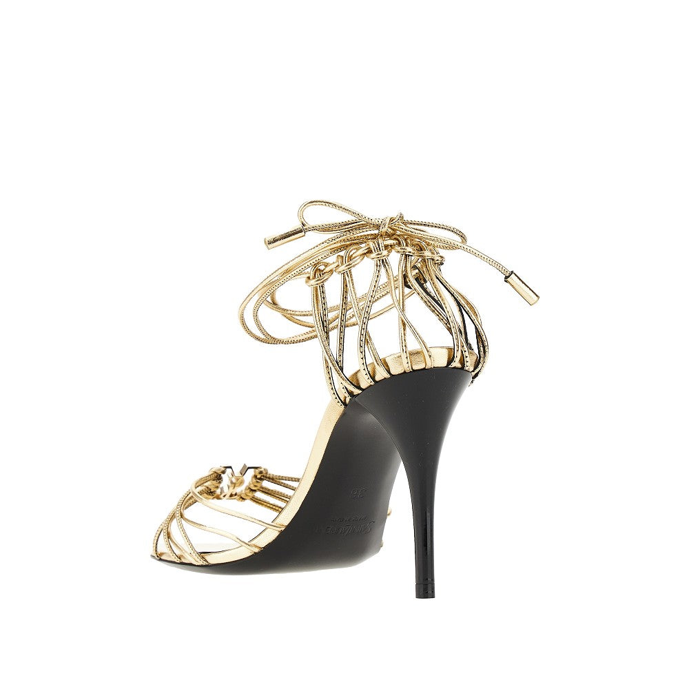 'Babylone' metallized leather sandals