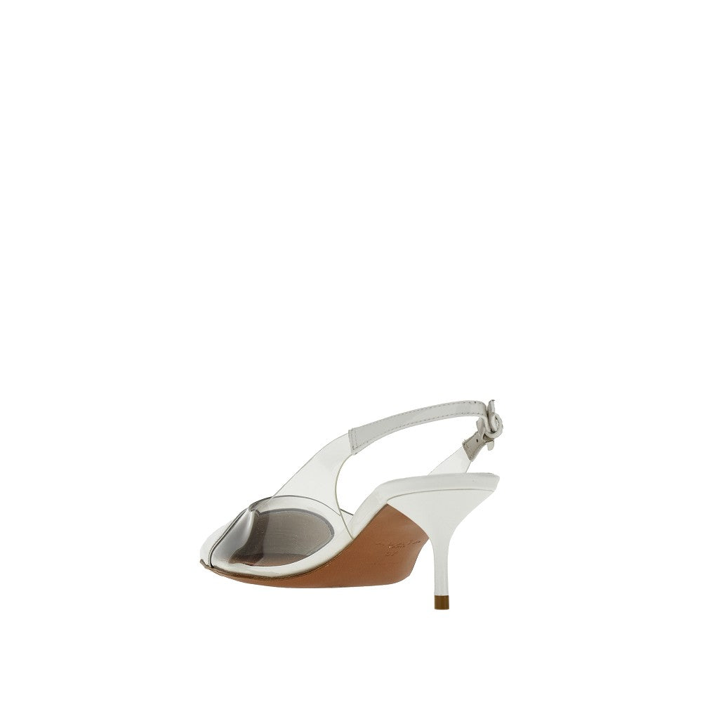 'Le Coeur' PVC and leather slingback