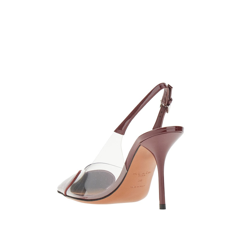 PVC and leather 'Le Coeur' slingback pumps