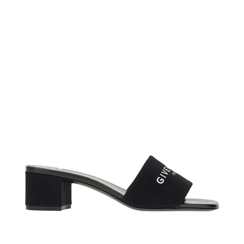 Canvas '4G' heeled mules
