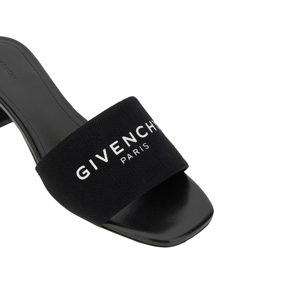 Canvas '4G' heeled mules