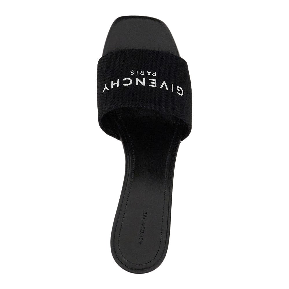 Canvas '4G' heeled mules