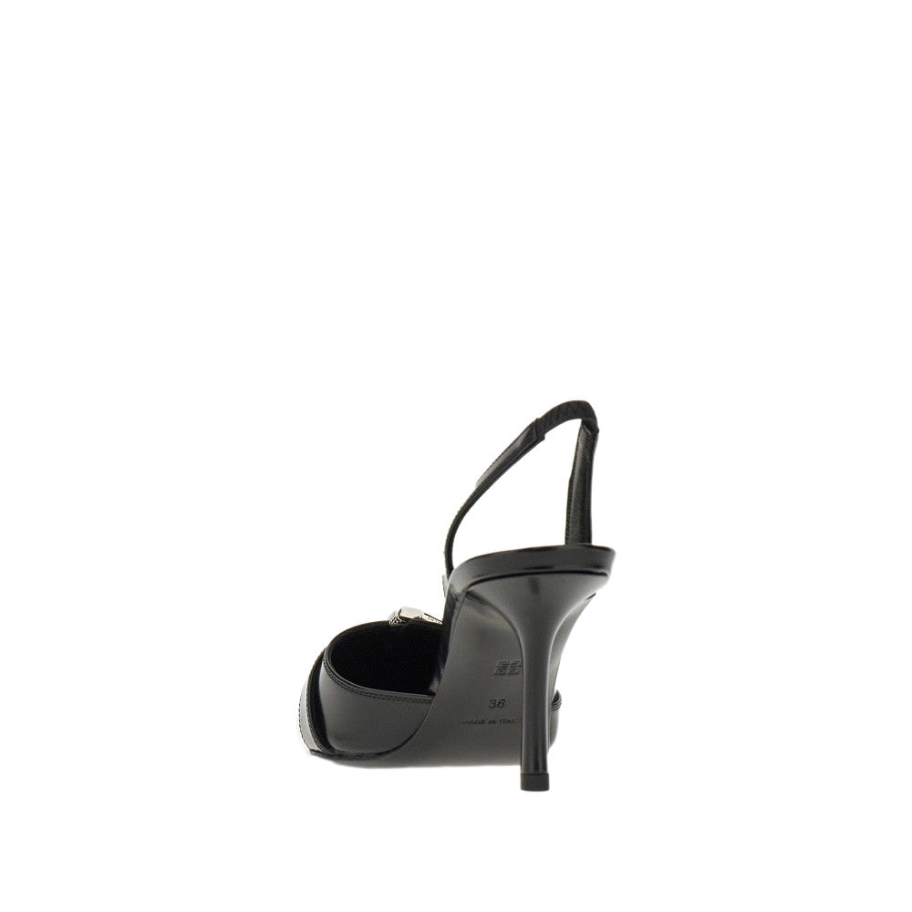 Spazzolato leather 'Voyou' slingback pumps