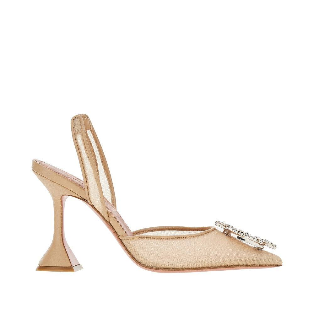 'Begum Sling' mesh slingback pumps