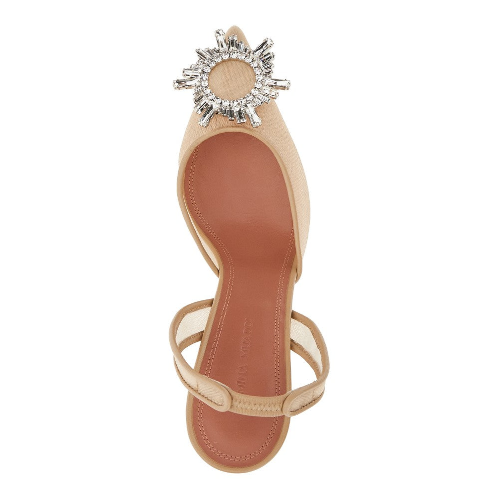 'Begum Sling' mesh slingback pumps