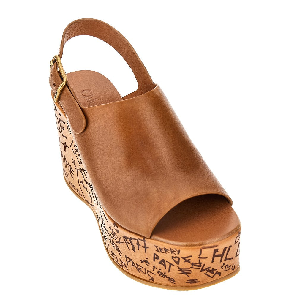 'Maxine' leather wedge sandals