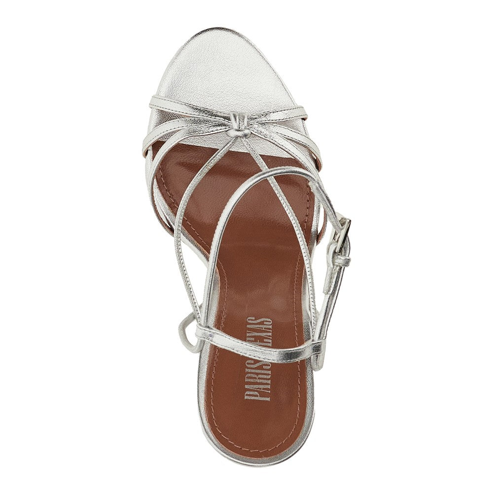 'Bianca' metallic leather sandals