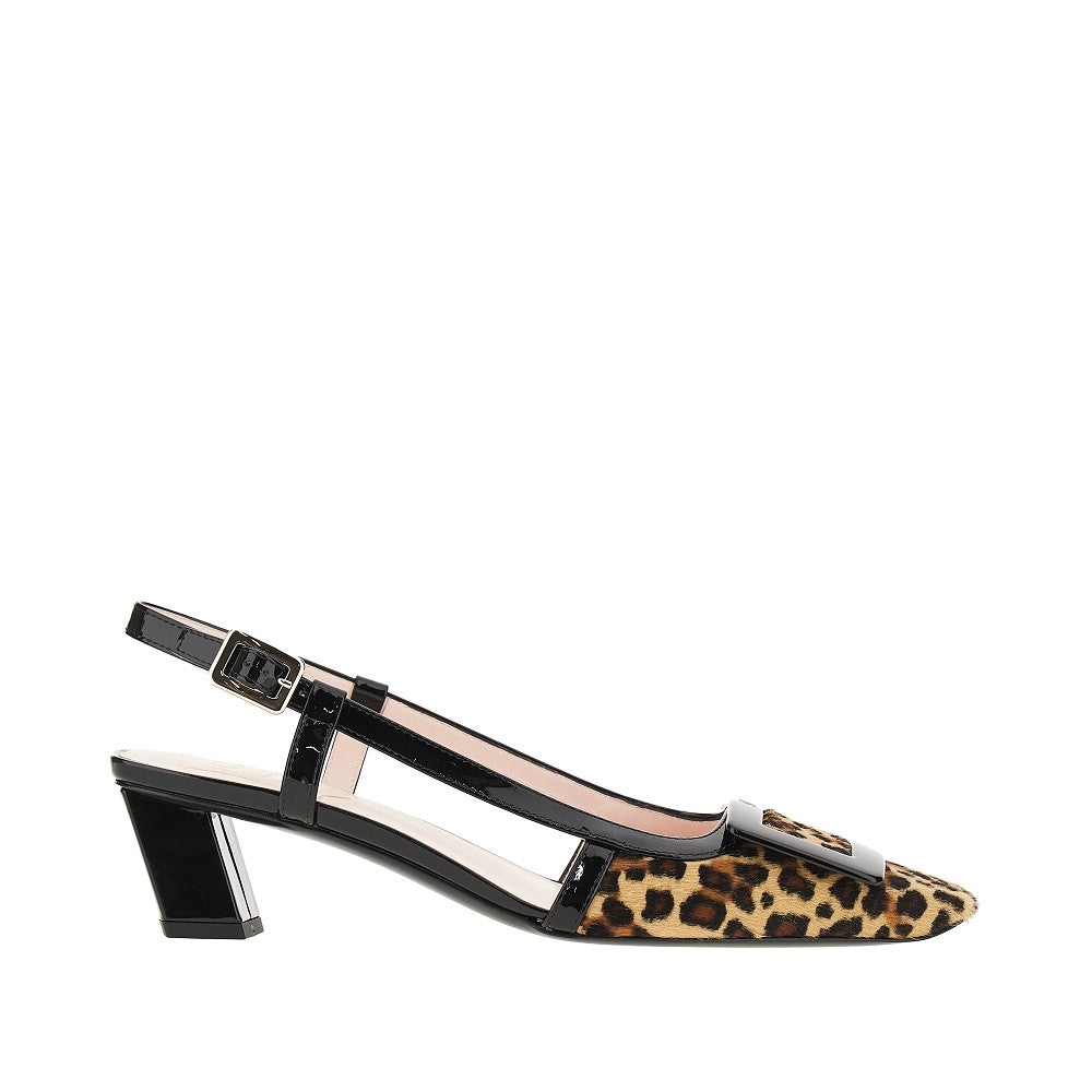 'Belle Vivier' calf-hair slingback pumps