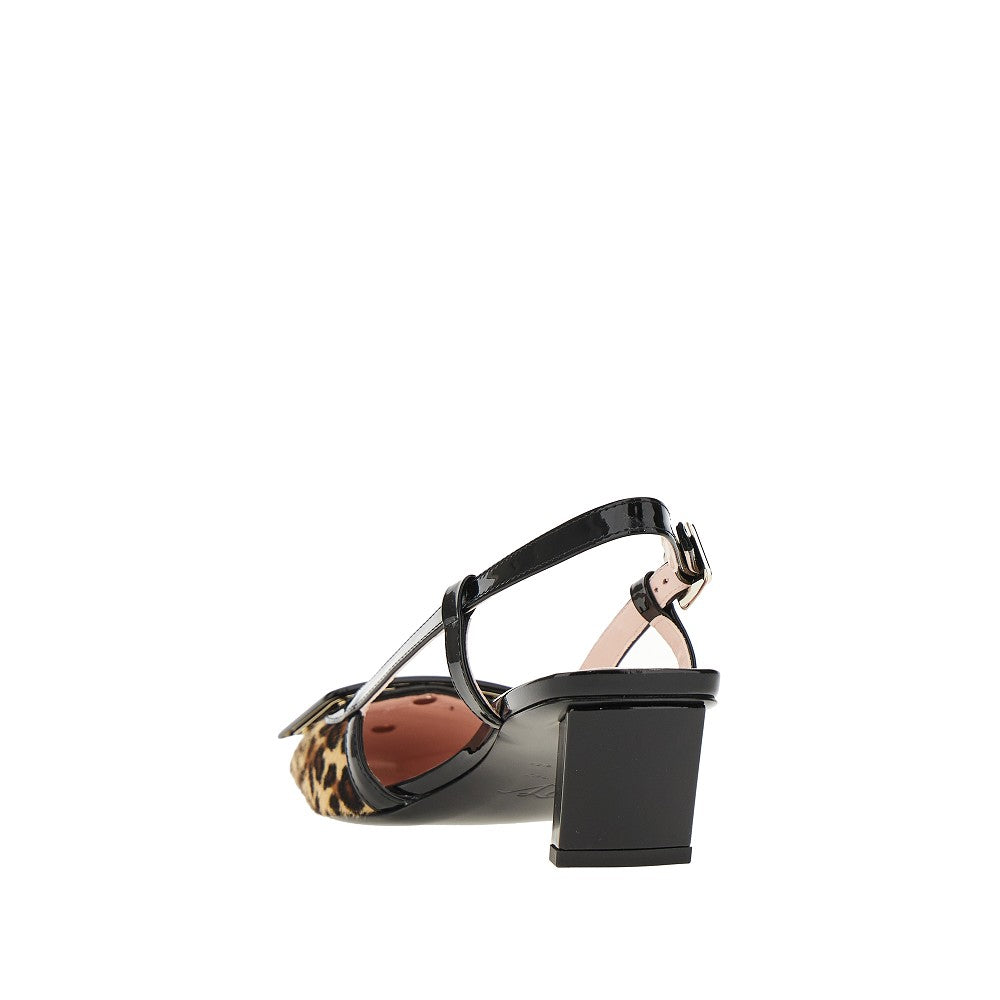 'Belle Vivier' calf-hair slingback pumps