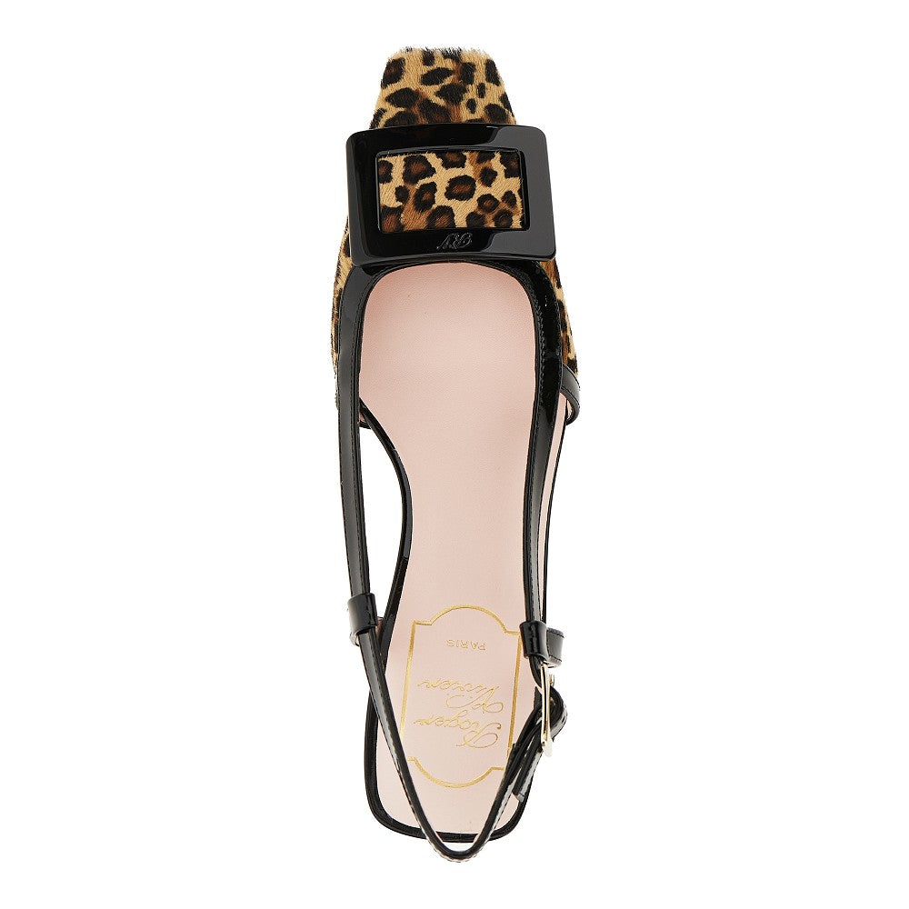 'Belle Vivier' calf-hair slingback pumps