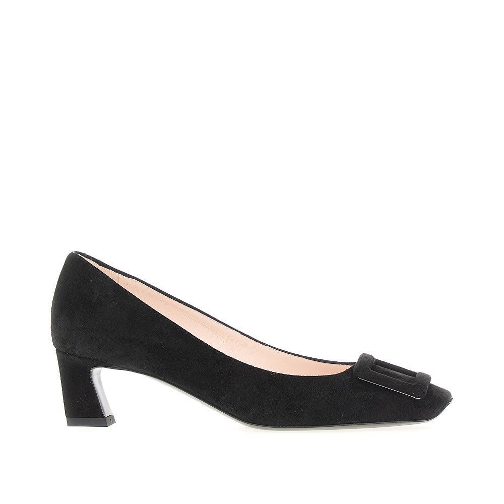 'Trompette' suede leather pumps