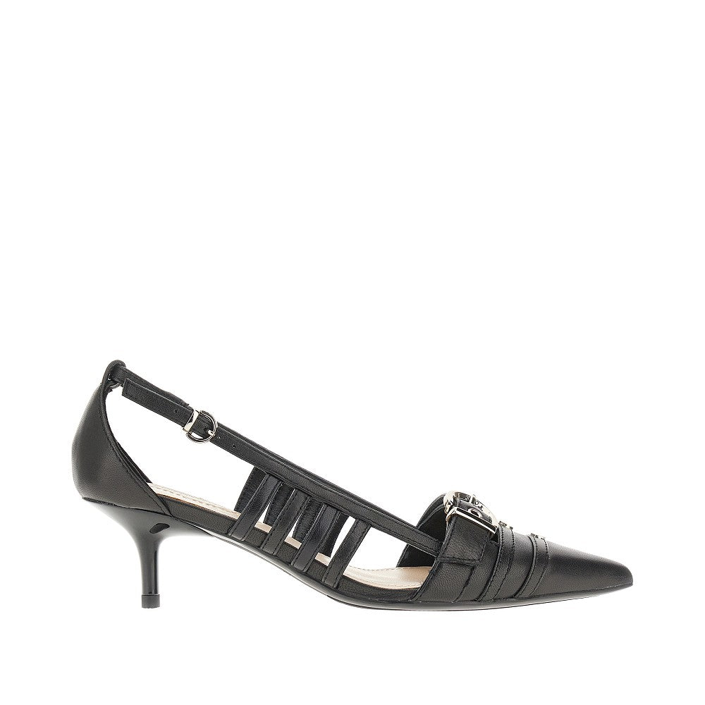 Nappa leather pointed-toe pumps