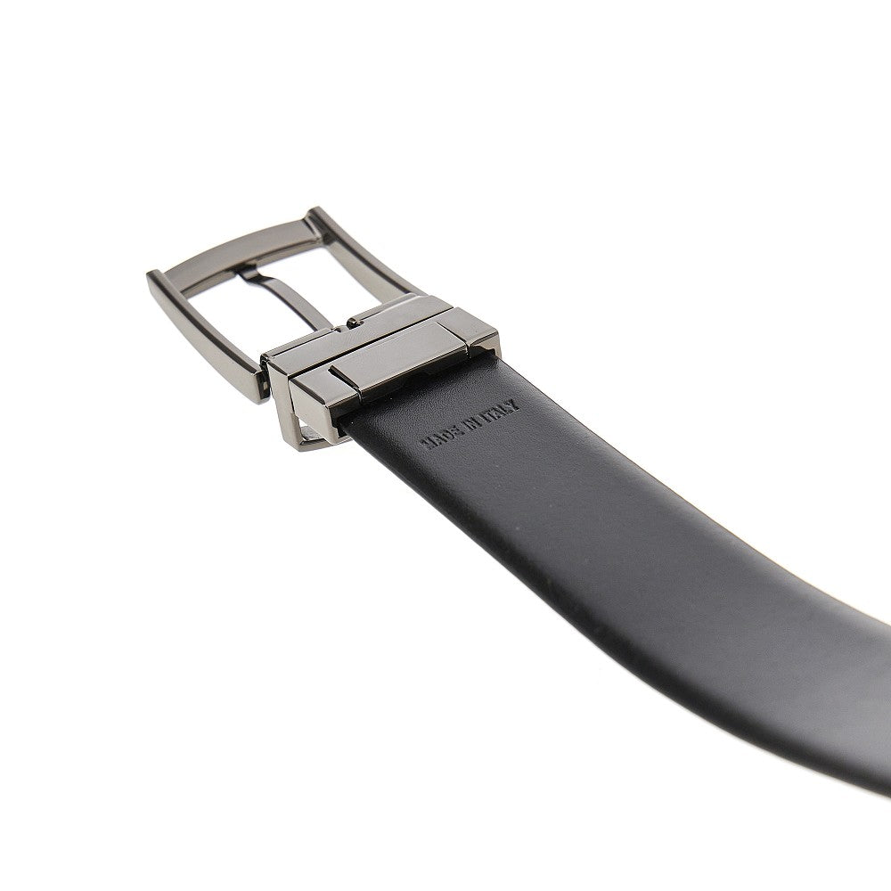 Leather reversible belt