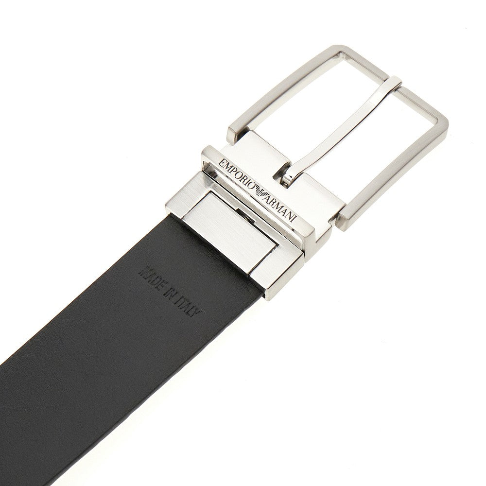 Croco-embossed leather belt